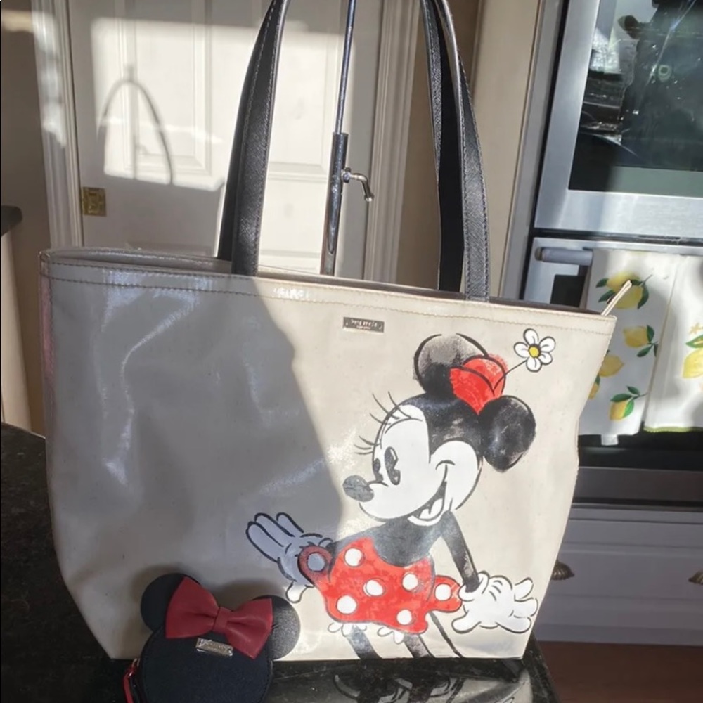 KATE SPADE MINNIE MOUSE  LARGE TOTE BAG IN EUC & Matching NWT Coin Purse